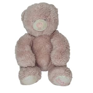 FAO Schwarz Plush Silver Sparkle Teddy Bear 10" Stuffed Animal Pink Glitter 2020